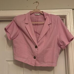 Pink linen matching set